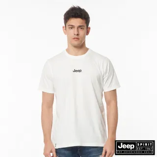 【JEEP】男裝 美式越野圖騰短袖T恤(白)