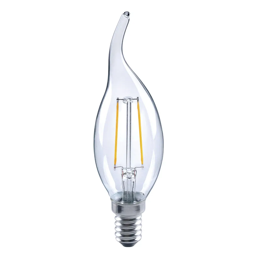 【Luxtek樂施達】高效能Led 拉尾蠟燭型燈泡 全電壓 2.5W E14 黃光-10入(燈絲燈 仿鎢絲燈 水晶吊燈適用)