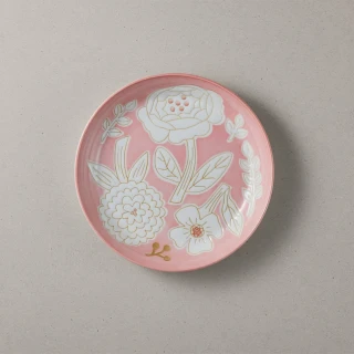 日本美濃燒 – 粉染花朵盤 – 粉色(19.5cm)