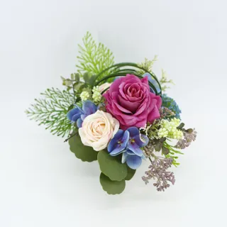 【HUGO DECO 榆果傢飾】紫玫瑰藍繡球香氛花藝(擬真花/香氛/花禮/節慶送花)