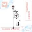 【iINDOORS 英倫家居】無痕設計壁貼時鐘 路燈貓咪(台灣製造 超靜音高品質機芯)