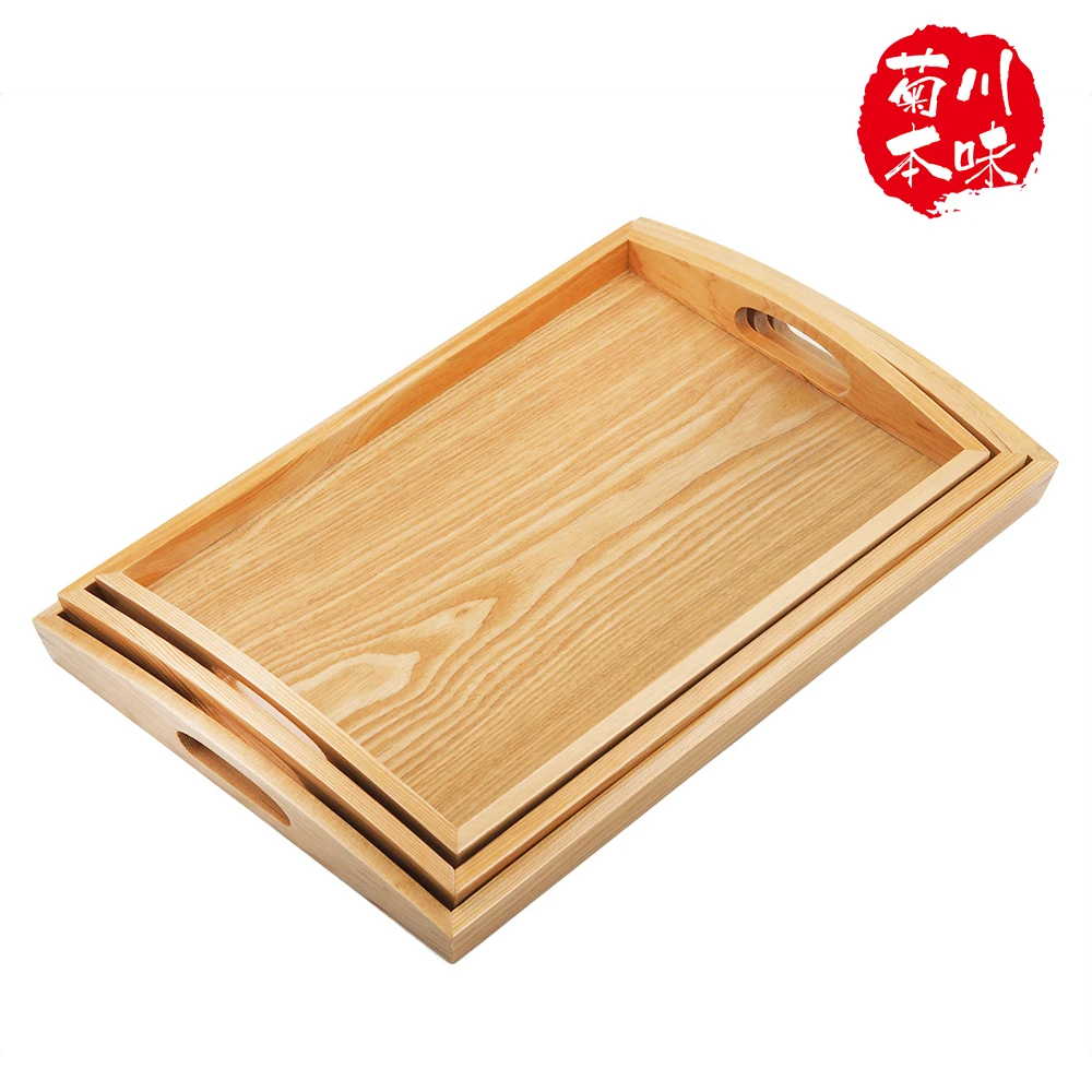 鐵杉木托盤-長方弧把-39cm(木盤 木托盤 木餐盤 套餐盤 木質托盤 木質盤 火鍋盤 送餐盤)