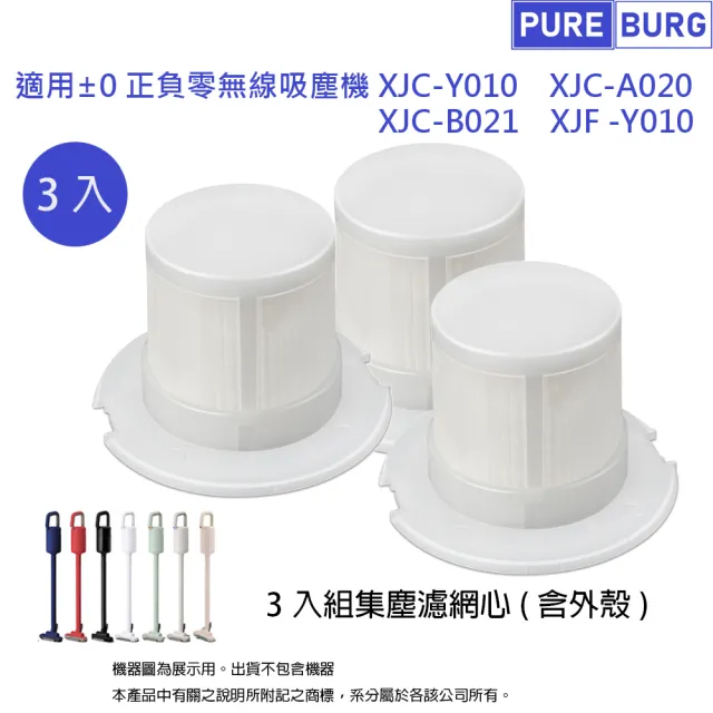 【PUREBURG】適用正負零 +-0 ±0 XJC-Y010 XJC-A020 XJC-B021 XJF-Y010無線吸塵器 副廠集塵濾網心耗材