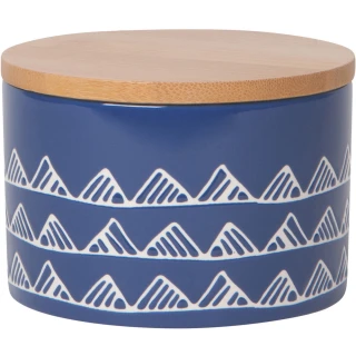 竹蓋陶製密封罐(藍山丘375ml)