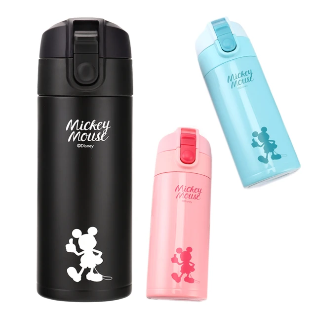 【Disney 迪士尼】雙蓋不鏽鋼保溫杯360ml(保溫瓶 隨手杯 WD-3296A 保冷 杯子)