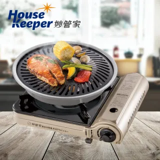 【妙管家】瓦斯爐2.9kW含導熱板 K071G+日式和風烤盤中秋烤肉超值組(卡式爐)