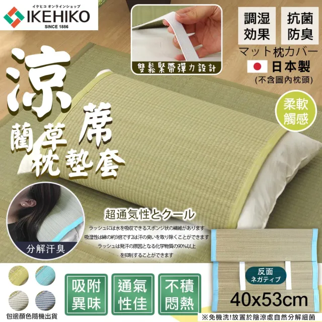 【IKEHIKO】日本製藺草涼席軟式枕墊套40x53(6810138)