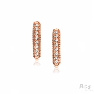 【蘇菲亞珠寶】雙D造型 14K玫瑰金 鑽石耳環