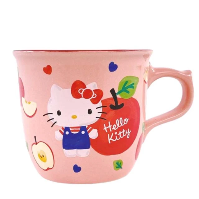 【小禮堂】Hello Kitty 陶瓷馬克杯 300ml 《蘋蘋安安》(平輸品)