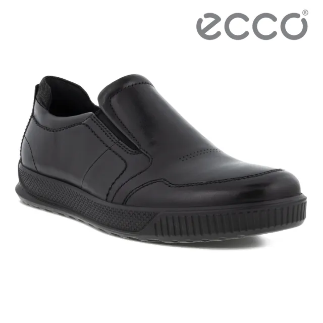 【ecco】BYWAY 步威樂福皮革休閒鞋 男鞋(黑色 50161451052)