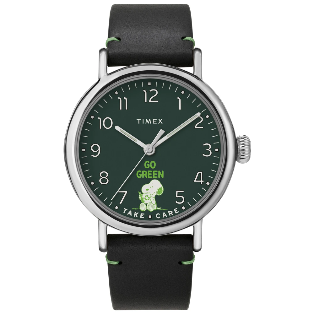 天美時 x SNOOPY 限量聯名系列 環保愛地球手錶(綠x黑TXTW2V32700)