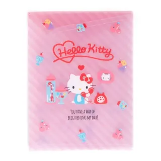 【小禮堂】Hello Kitty A4資料本資料夾 《粉電話款》(平輸品)