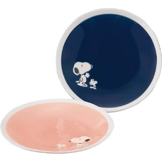 史努比 日本製 陶瓷圓盤2入組 直徑19cm YAMAKA陶瓷 《粉藍款》(平輸品)