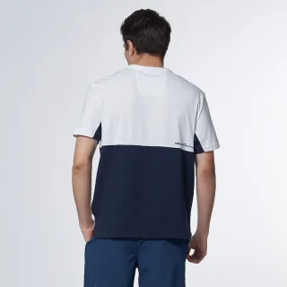 【NAUTICA】男裝撞色拼接修身短袖T恤(白)