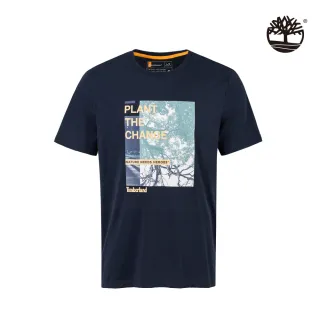【Timberland】男款深寶石藍NATURE NEEDS HEROES有機棉短袖T恤(A62JN433)