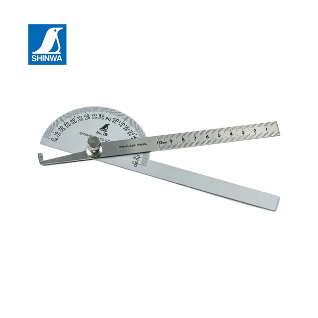 Shinwa 鶴龜 日本shinwa 鶴龜雙刃半圓角度尺no 19 角度規分度規角度尺量角器 Momo購物網