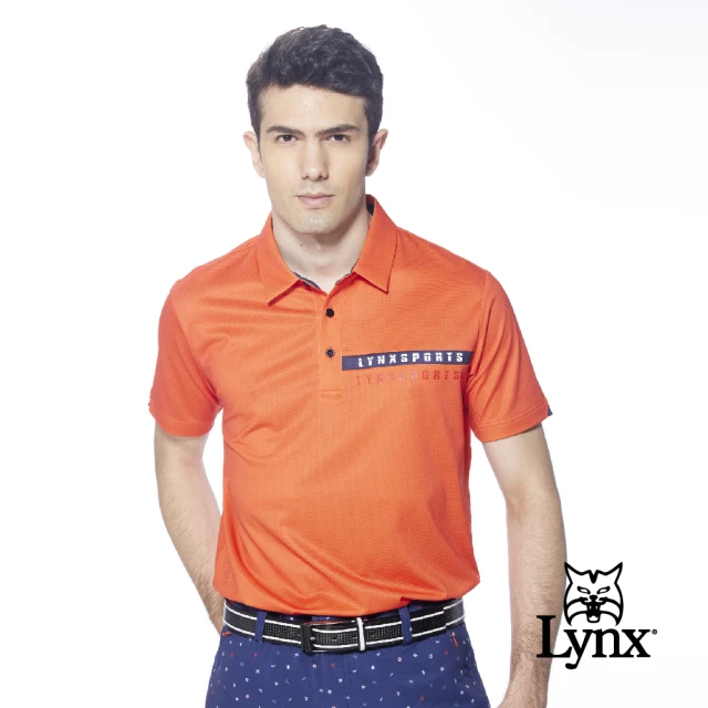 Lynx Golf 男款合身版吸溼排汗機能透氣舒適異材質剪裁