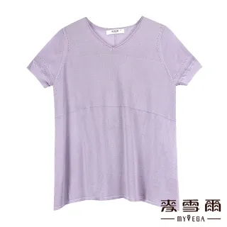【MYVEGA 麥雪爾】簡約變化組織傘狀針織衫-紫