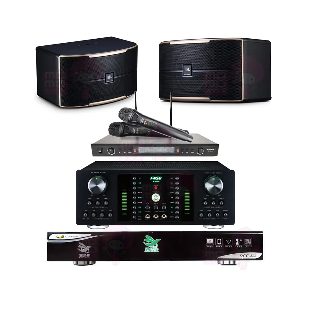 【點將家】點歌機4TB+擴大機+無線麥克風+喇叭(DCC-899+FNSD A-300N+SR-889PRO+JBL Pasion 8)