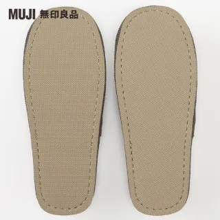 【MUJI 無印良品】棉織EVA底部左右皆可使用拖鞋/L/棕色