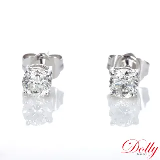 【DOLLY】18K金 0.60克拉完美車工鑽石耳環(003)