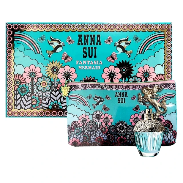 【ANNA SUI 安娜蘇】Anna Sui Fantasia Mermaid 童話美人魚化妝包二入禮盒(平行輸入)