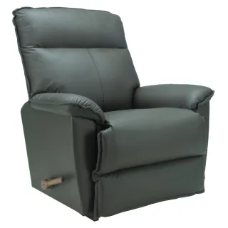 【HOLA】La-Z-Boy 單人半牛皮沙發/搖椅式休閒椅10T706-咖啡色(10T706-咖啡色)