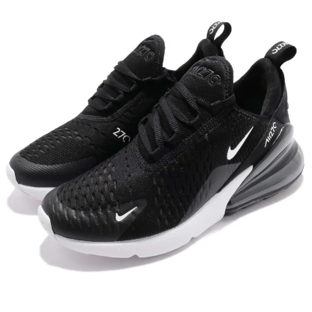 【NIKE 耐吉】慢跑鞋 Air Max 270 GS 大童 女鞋 黑 白 大氣墊 厚底 運動鞋(943345-001)