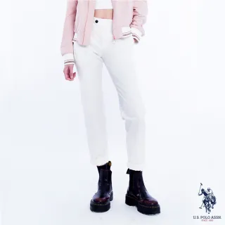 【U.S. POLO ASSN.】女款休閒直筒褲 - 純白色(休閒穿搭)