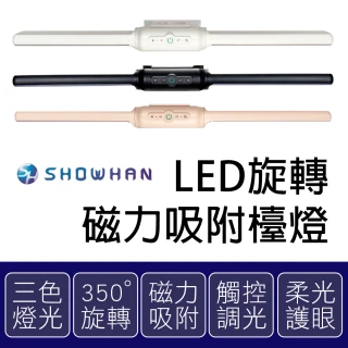 LED旋轉磁力吸附雙頭檯燈 USB充電 3種色溫(宿舍燈 化妝燈 床頭燈 應急燈)