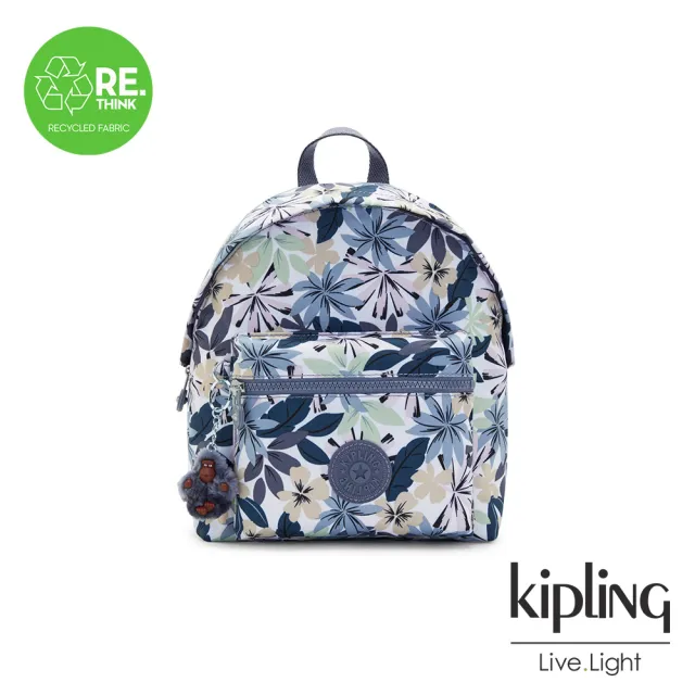 【KIPLING】手繪夏日百花齊放圖騰造型簡約後背包-REPOSA