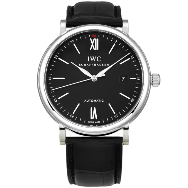 【IWC 萬國錶】IWC 萬國錶 Portofino 柏濤菲諾系列經典機械黑面腕錶x40mm(IW356502)