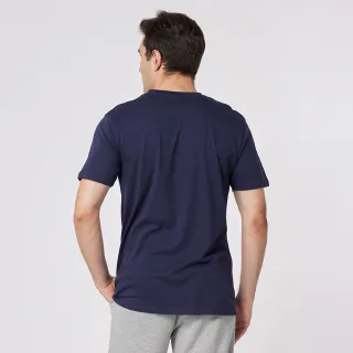 【NAUTICA】男裝 撞色旗語圖騰造型短袖T恤(海軍藍)