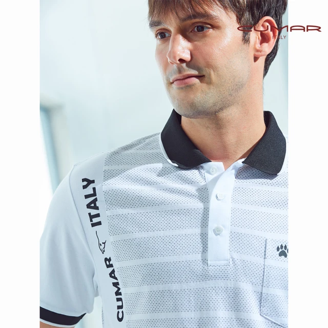 CUMAR 圓領異素材拼接假兩件長袖上衣(藍 深藍 咖/魅力