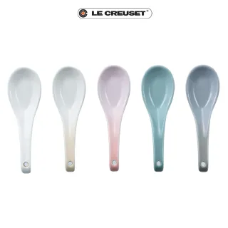 【Le Creuset】瓷器悠然恬靜系列中式湯匙組5入(棉花白/蛋白霜/貝殼粉/海洋之花/迷霧灰)