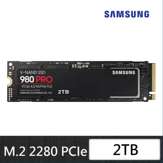【SAMSUNG 三星】SAMSUNG 三星 980 PRO 2TB NVMe M.2 2280 PCIe Gen 4x4固態硬碟(MZ-V8P2T0BW)
