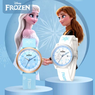 冰雪奇緣艾莎公主 防水日曆夜光石英錶(兒童 學生 青少年 手錶)