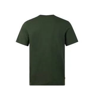 【Timberland】男款深綠色有機棉迷彩樹型Logo短袖T恤(A6DVKU31)
