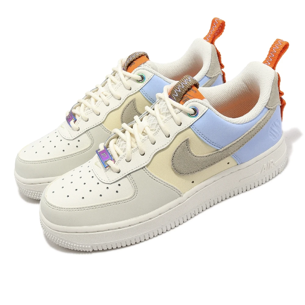 NIKE 耐吉】休閒鞋Wmns Air Force 1 07 LX 女鞋白奶油黃寶寶藍AF1 拼接