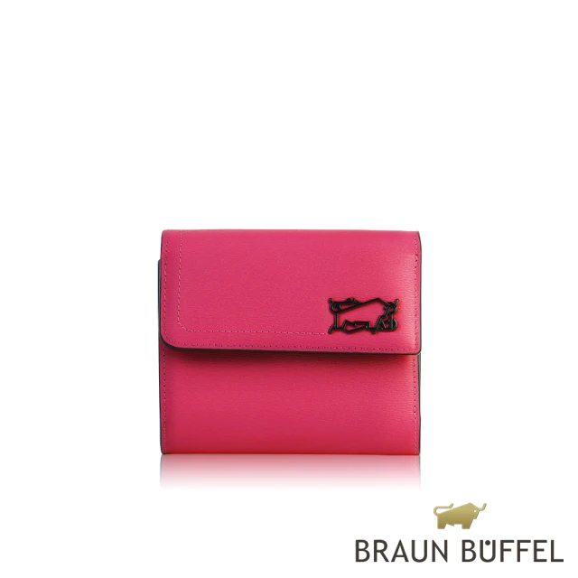 【BRAUN BUFFEL 德國小金牛】台灣總代理 索內特-1 9卡三折短夾-蘭花色(BF691-414-OF)