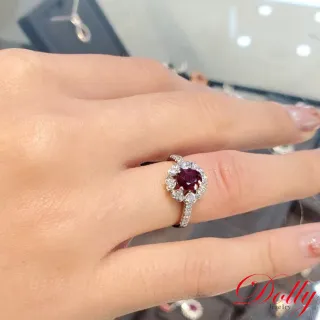【DOLLY】18K金 緬甸紅寶石鑽石戒指