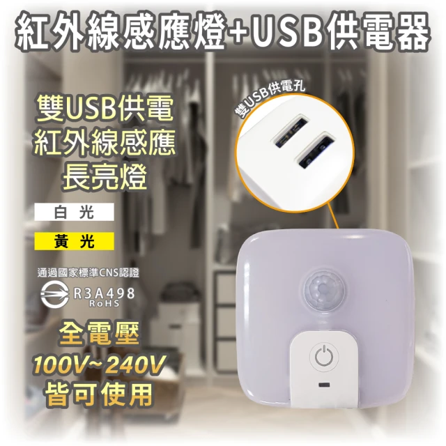 【明沛】紅外線感應燈+USB供電器(觸摸式開關-亮度可調-床邊燈-小夜燈-感應燈-白光 黃光可選擇-MP5722)