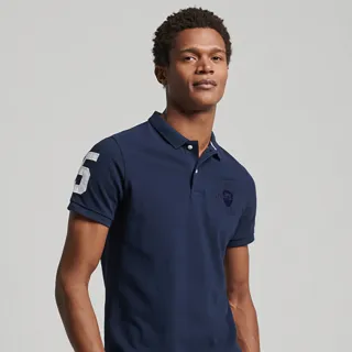 【Superdry】男裝 短袖POLO衫 VTG SUPERSTATE POLO(海軍藍)
