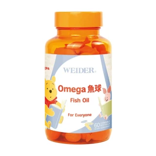 【WEIDER 威德】迪士尼Omega魚球60顆/瓶(TG魚油 含200mg Omega-3 紐西蘭乳鐵蛋白)