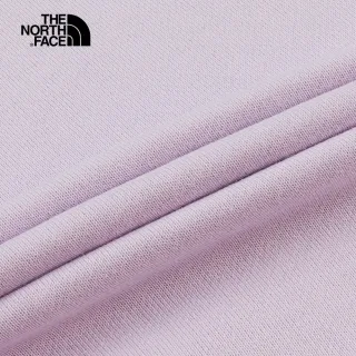 【The North Face】北面女款紫色胸前刺繡LOGO長袖大學T｜7QTY6S1