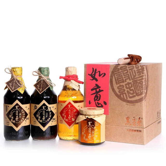 【黑豆桑】豪華家庭禮盒組 *2組(黑金550ml+厚黑550ml+蘋果淳550ml+豆瓣300g)