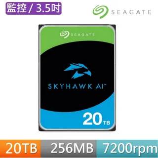【SEAGATE 希捷】監控鷹 SkyHawk 20TB 3.5吋 7200轉 SATAⅢ 監控硬碟(ST20000VE002)