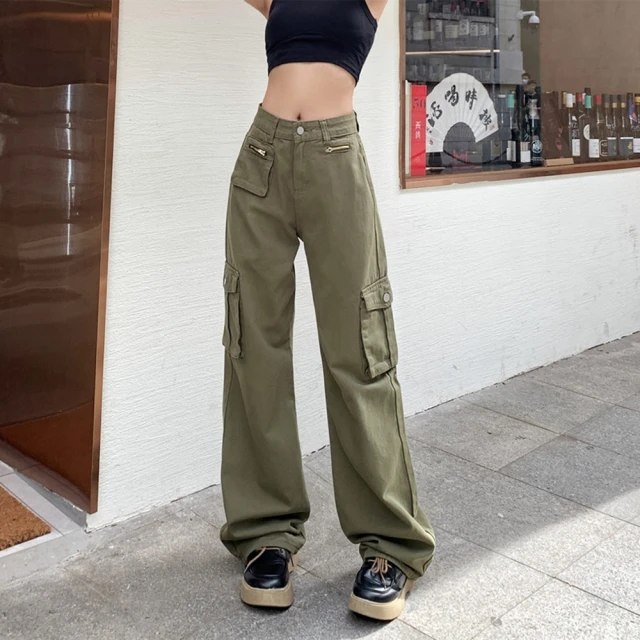 【CLORI】玩美衣櫃美式街頭風個性嘻哈寬褲S-XL(共二色)