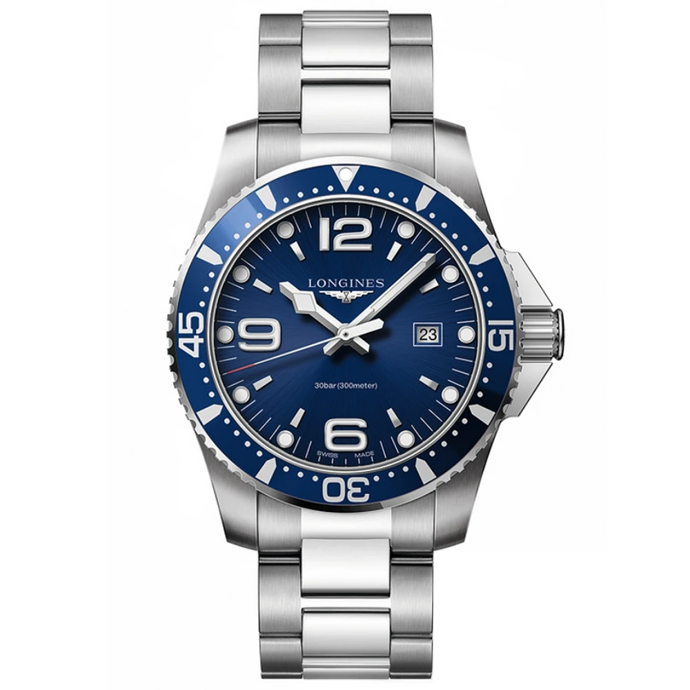 Hydroconquest 深海征服者 浪鬼 防水300米 潛水腕錶 藍 / 44mm(L3.840.4.96.6)