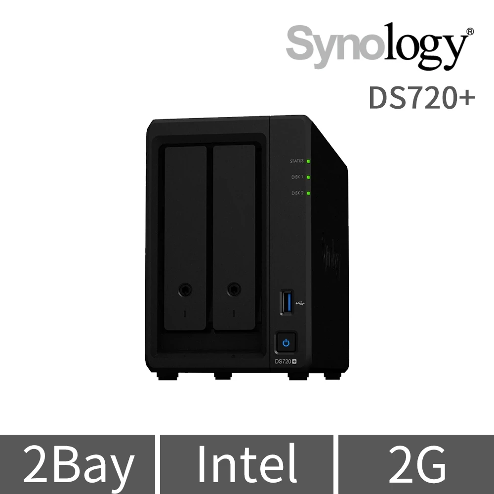 【Synology 群暉科技】DS720+ 2Bay NAS 網路儲存伺服器